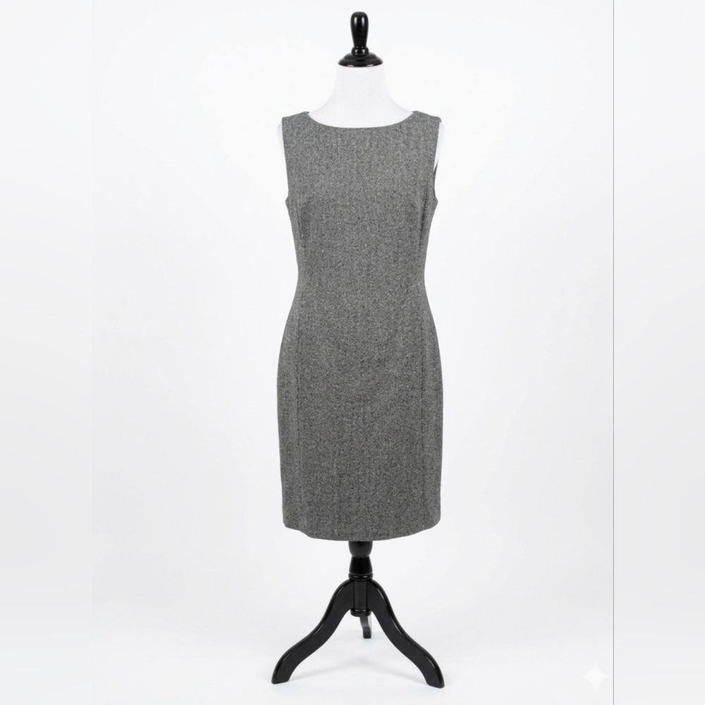 Ann Taylor LOFT Classic Gray Heather Sheath Dress - Light 100% All-Season Wool